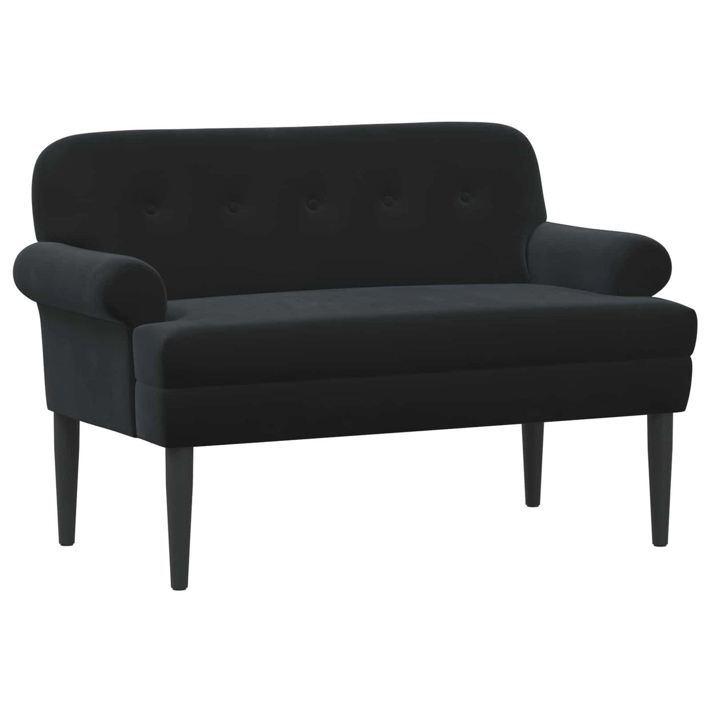 Lænestol med knap tufting Sort 120 x 66 x 78 cm Fløjl