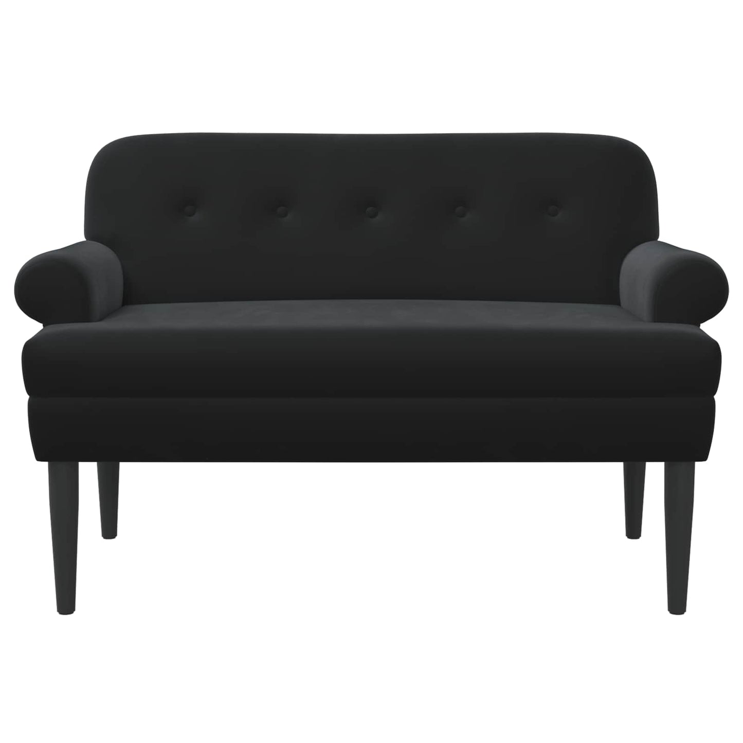 Lænestol med knap tufting Sort 120 x 66 x 78 cm Fløjl
