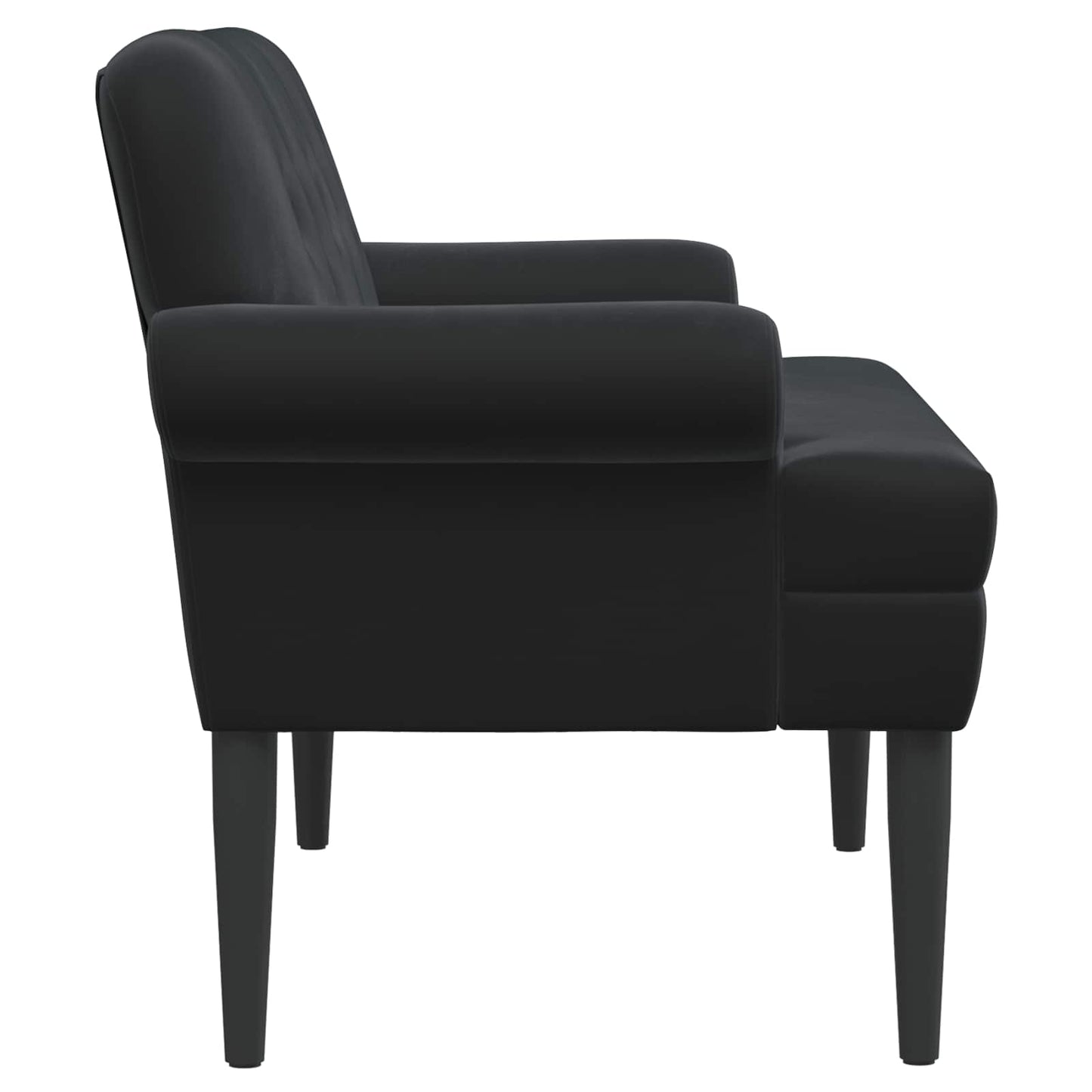 Lænestol med knap tufting Sort 120 x 66 x 78 cm Fløjl