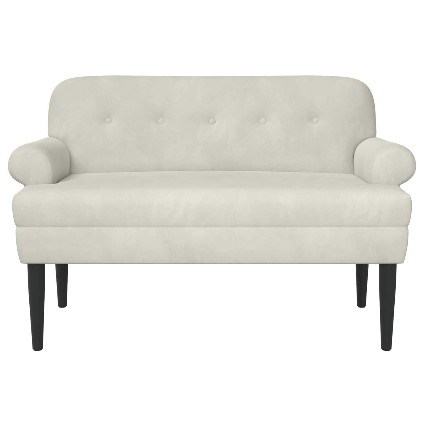 Lænestol med knap tufting Cremefarvet 120 x 66 x 78 cm Fløjl