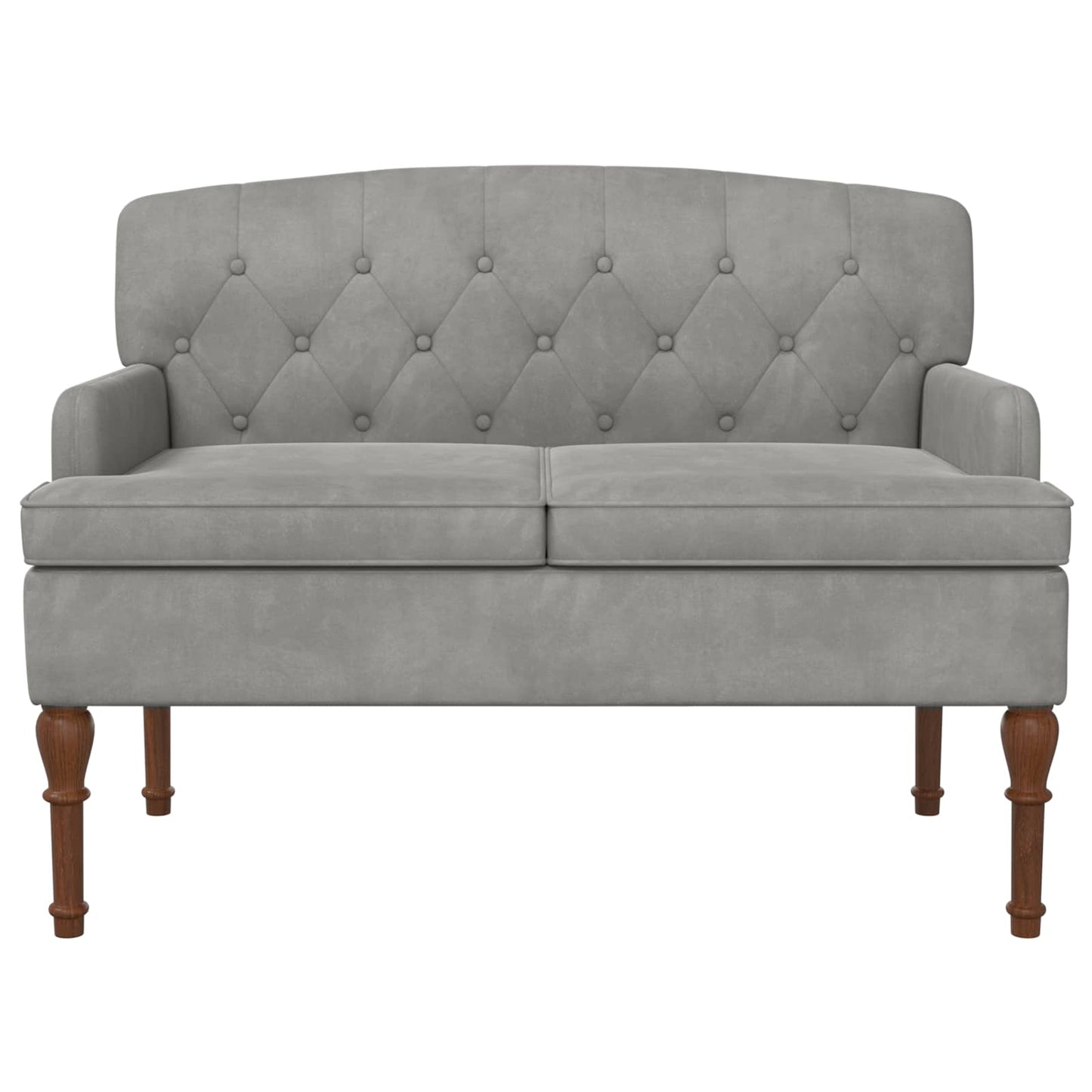 Lænestol med knap tufting Lysegrå 111 x 65 x 79 cm Fløjl