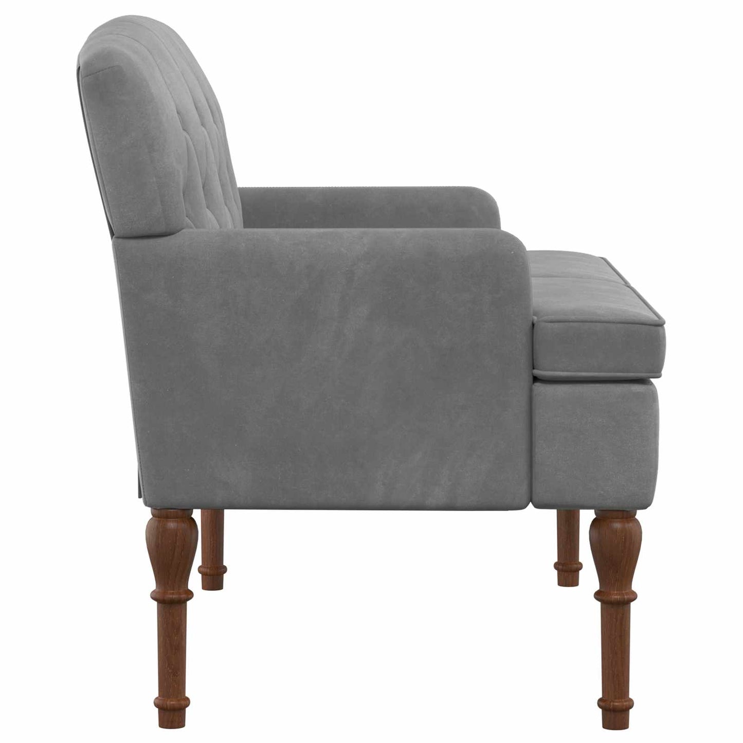 Lænestol med knap tufting Mørkegrå 111 x 65 x 79 cm Fløjl