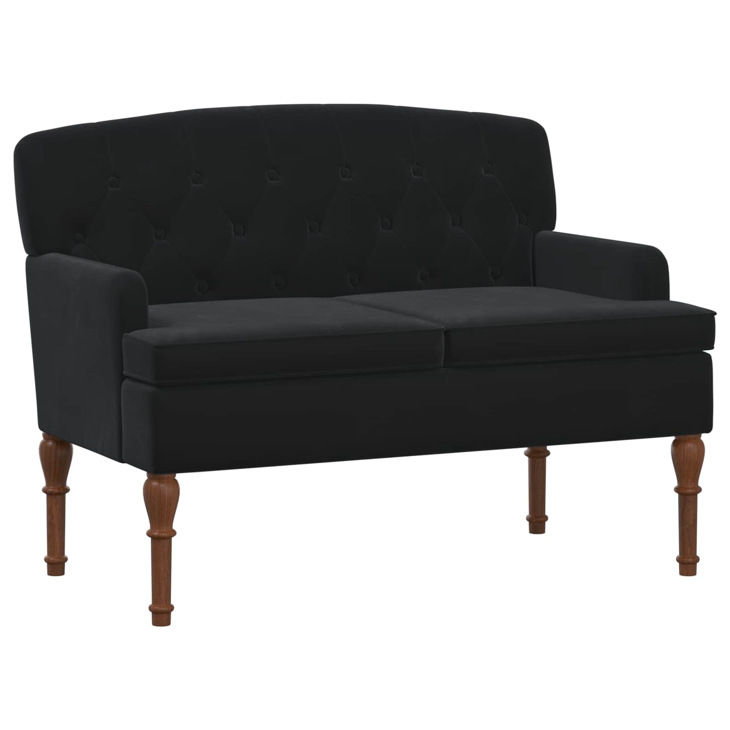 Lænestol med knap tufting Sort 111 x 65 x 79 cm Fløjl