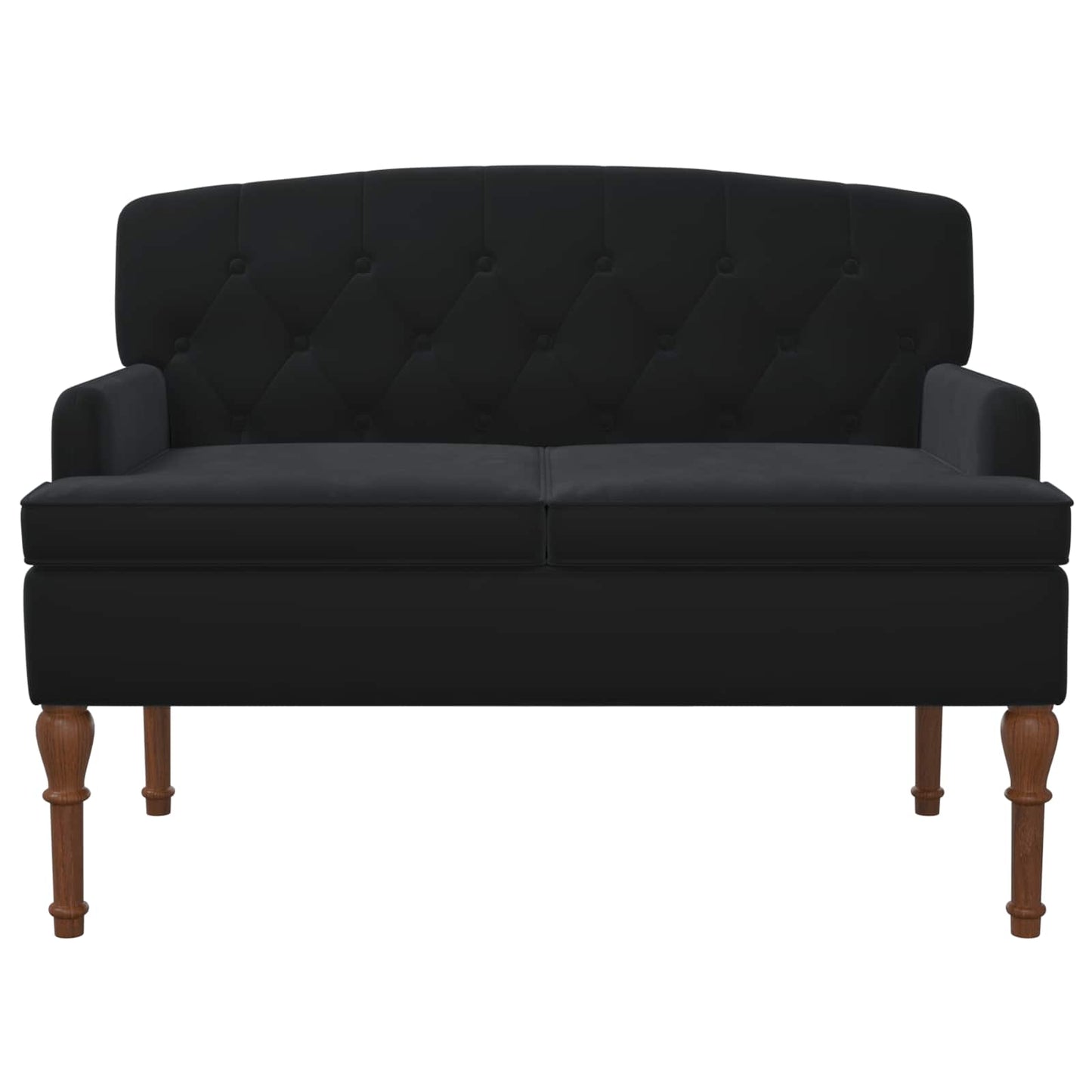 Lænestol med knap tufting Sort 111 x 65 x 79 cm Fløjl