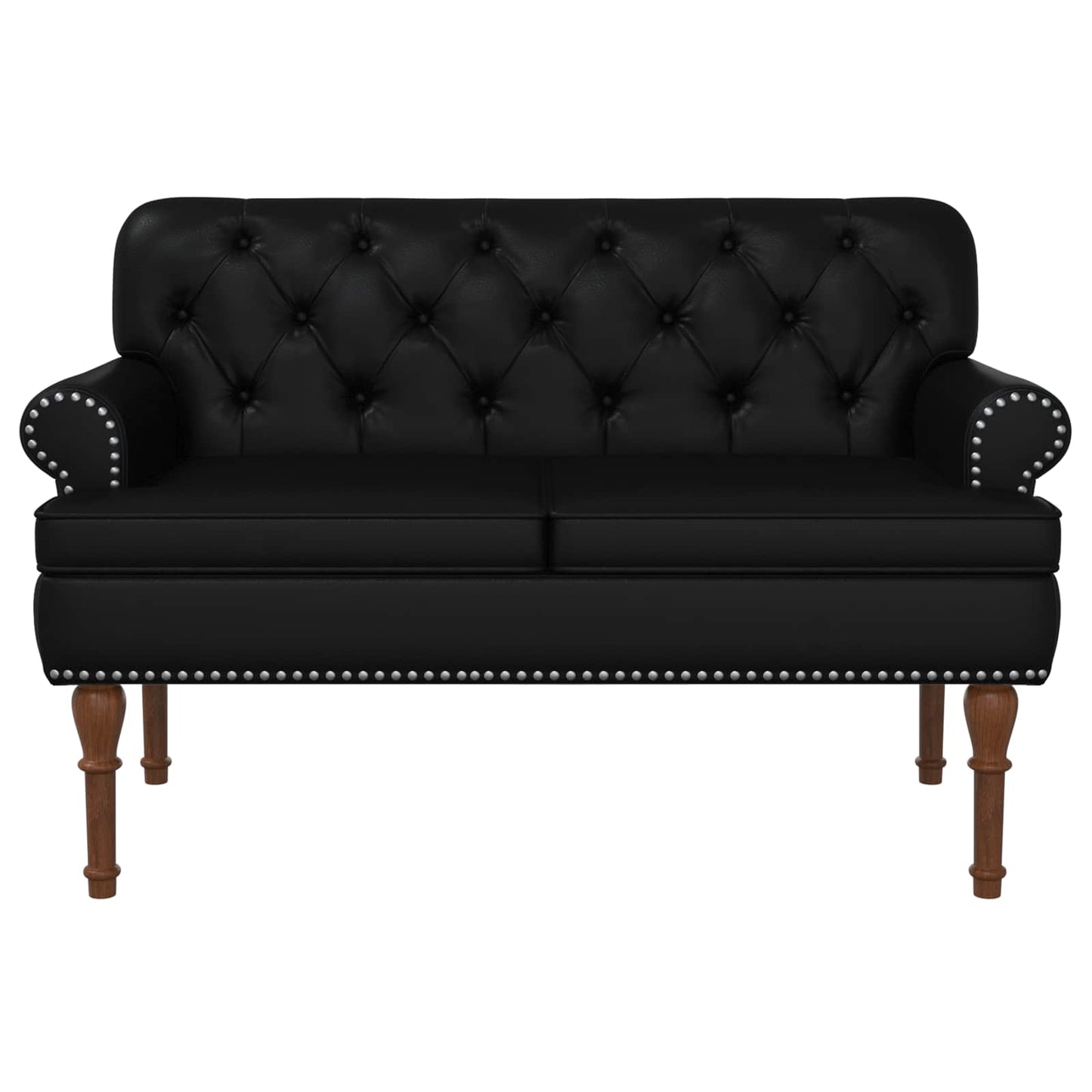 Lænestol med knap tufting Sort 120 x 65 x 77 cm Kunstlæder