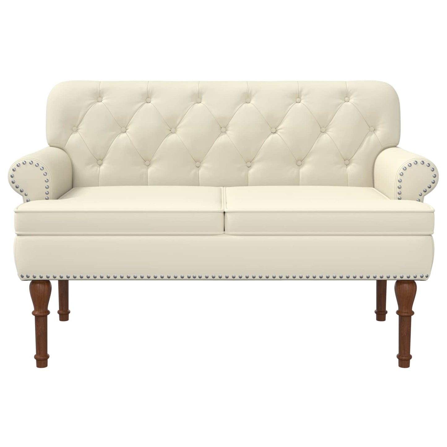 Lænestol med knap tufting Cremefarvet 120 x 65 x 77 cm