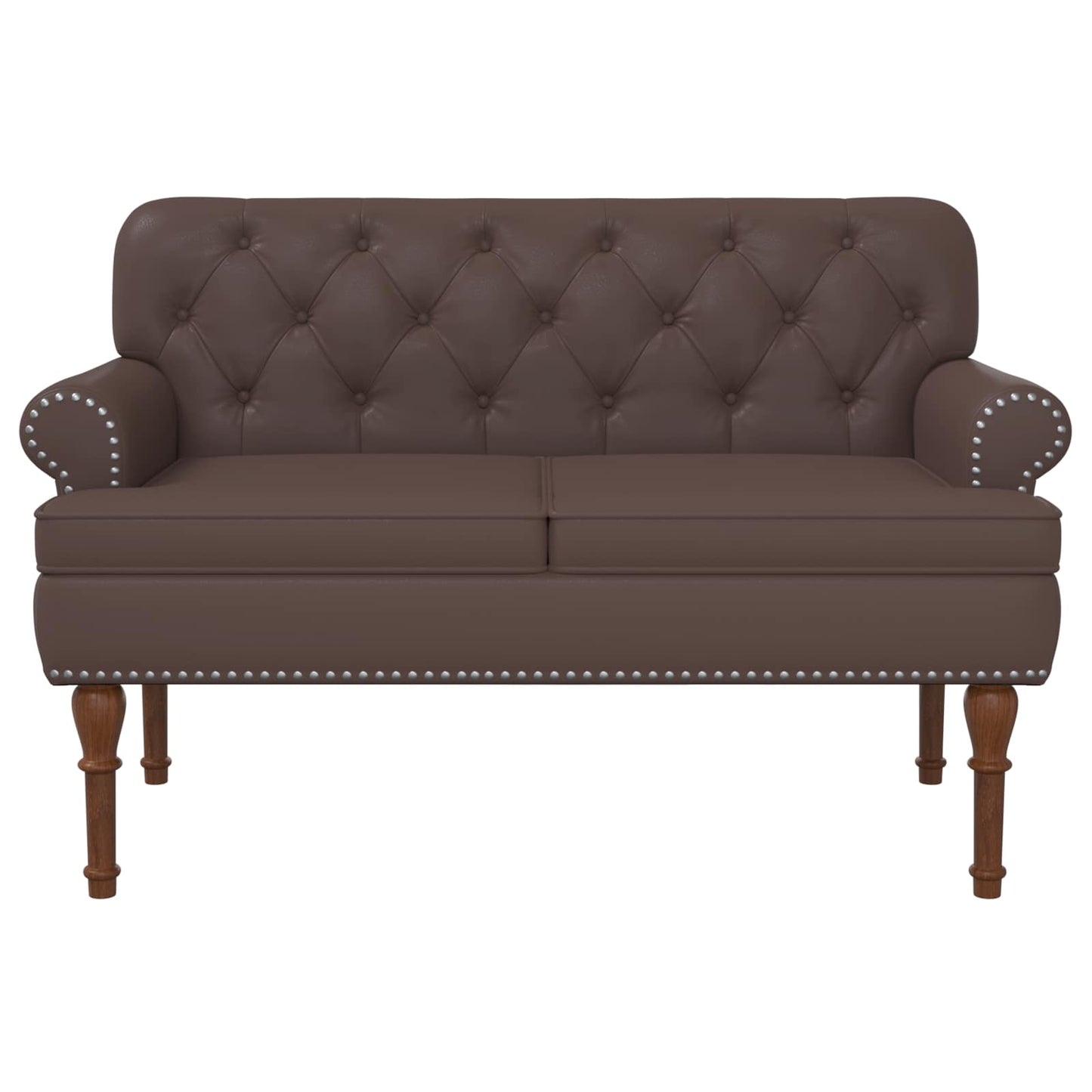 Lænestol med knap tufting Brun 120 x 65 x 77 cm Kunstlæder