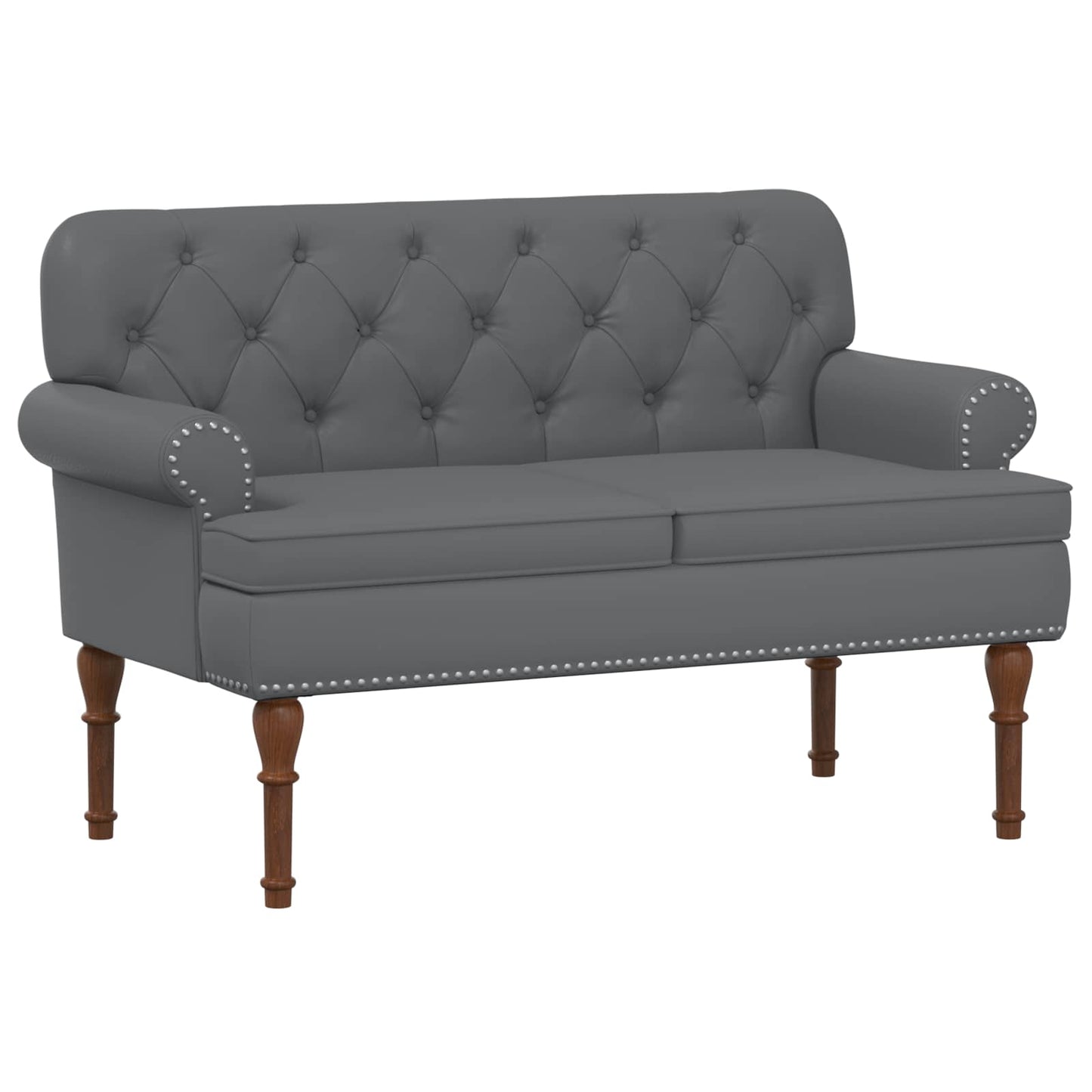 Lænestol med knap tufting Grå 120 x 65 x 77 cm Kunstlæder