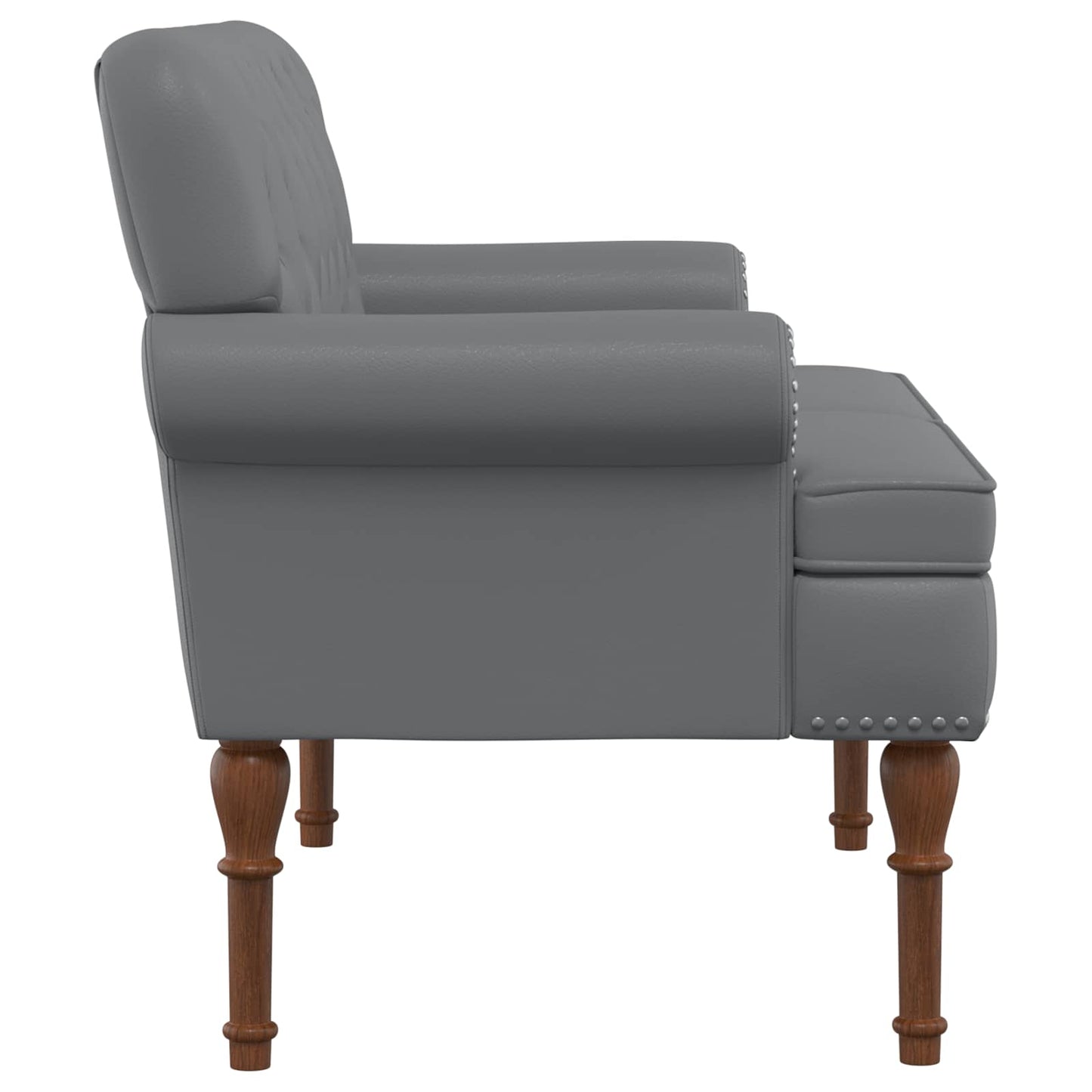 Lænestol med knap tufting Grå 120 x 65 x 77 cm Kunstlæder