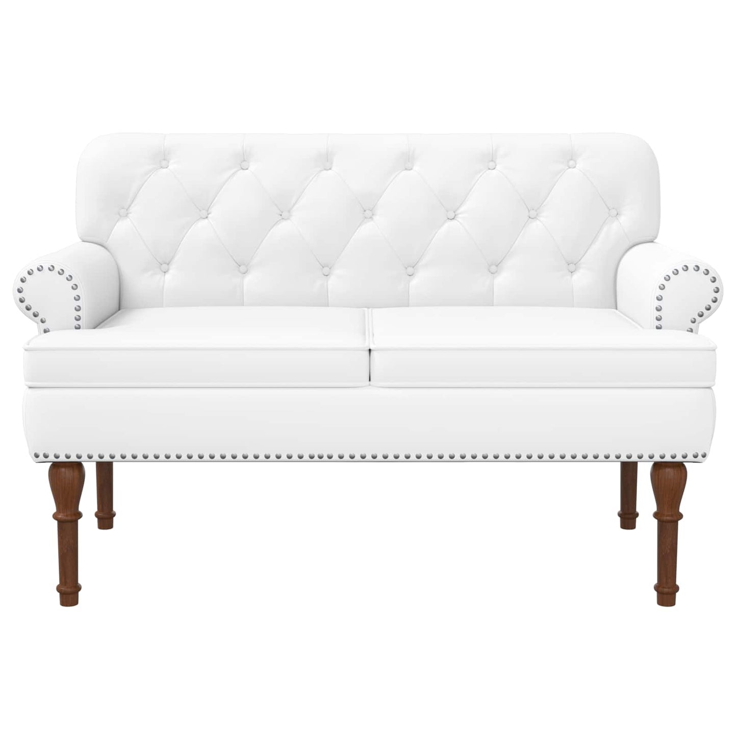 Lænestol med knap tufting Hvid 120 x 65 x 77 cm Kunstlæder