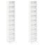 CD Skab 2 stk. Hvid 33 x 23,5 x 175 cm Konstrueret træ