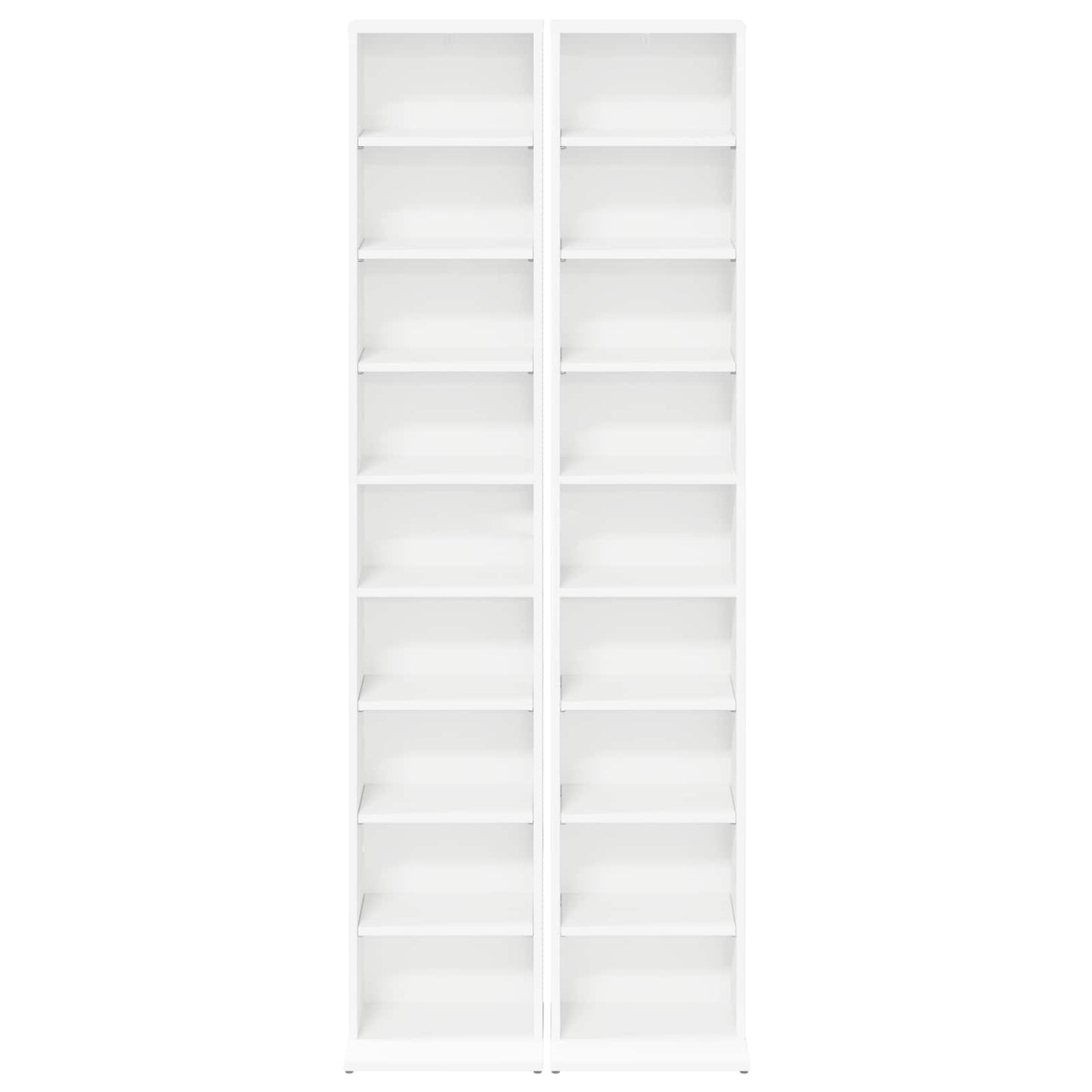 CD Skab 2 stk. Hvid 33 x 23,5 x 175 cm Konstrueret træ