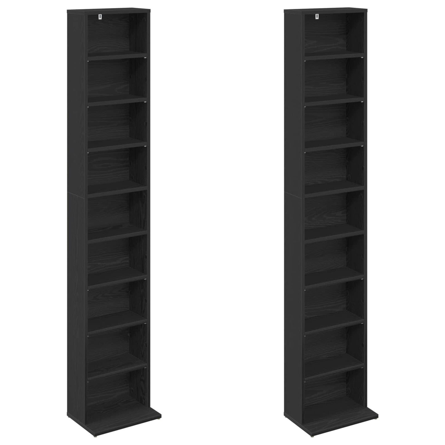 CD Skab 2 stk. Sort eg 33 x 23,5 x 175 cm Konstrueret træ