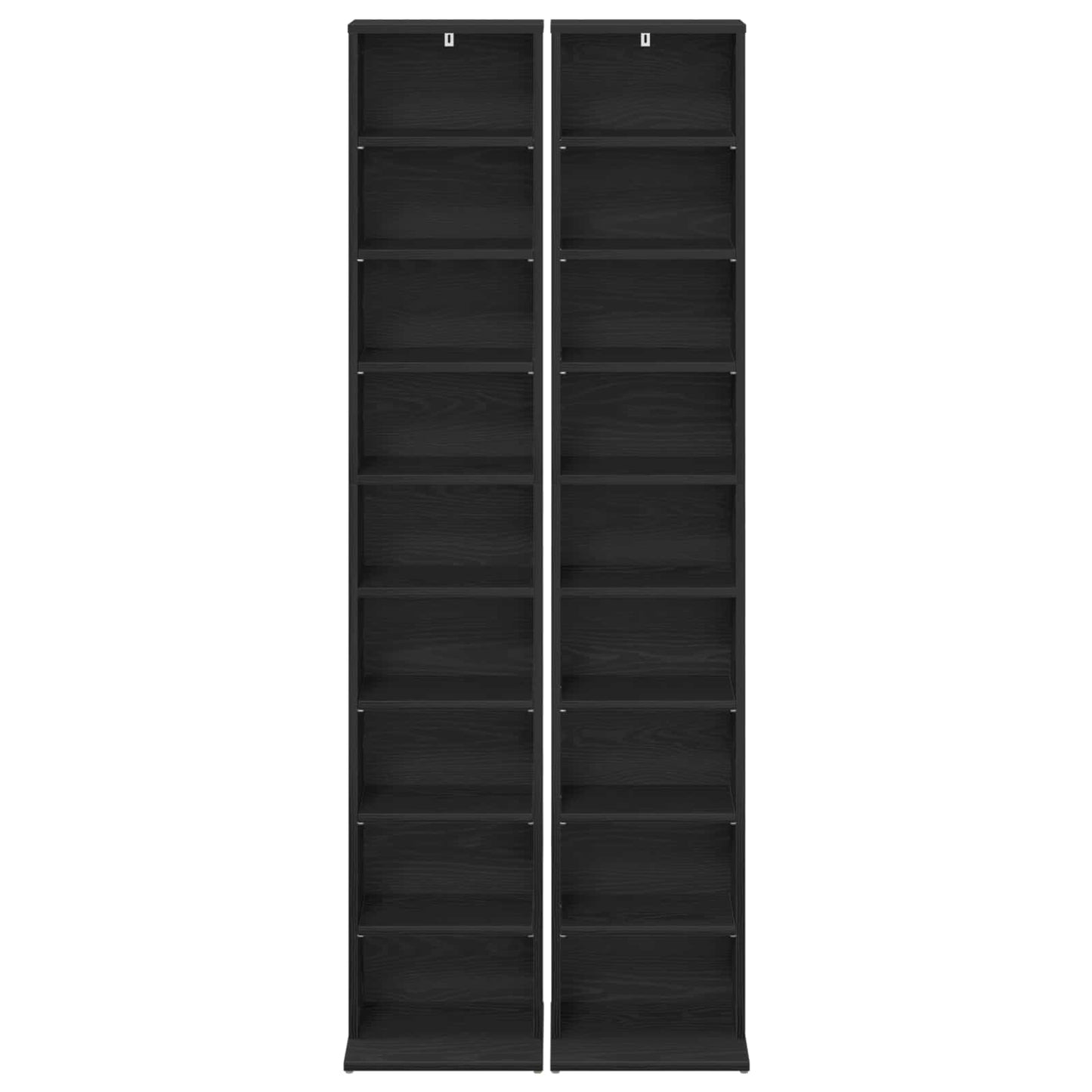 CD Skab 2 stk. Sort eg 33 x 23,5 x 175 cm Konstrueret træ
