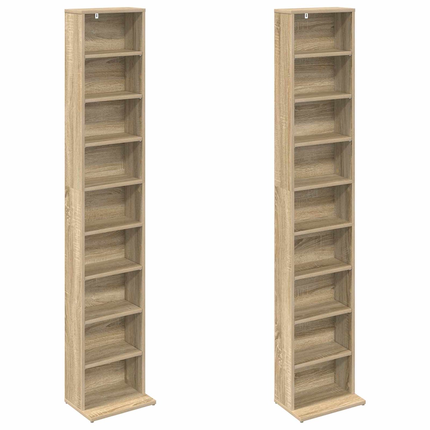CD Skab 2 stk. Sonoma-eg 33 x 23,5 x 175 cm Konstrueret træ