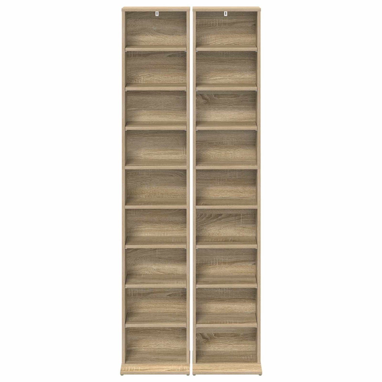 CD Skab 2 stk. Sonoma-eg 33 x 23,5 x 175 cm Konstrueret træ