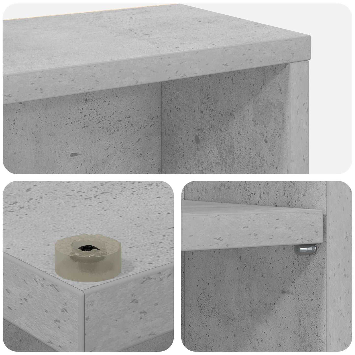 CD Skab 2 stk. Betongrå 33 x 23,5 x 175 cm Konstrueret træ