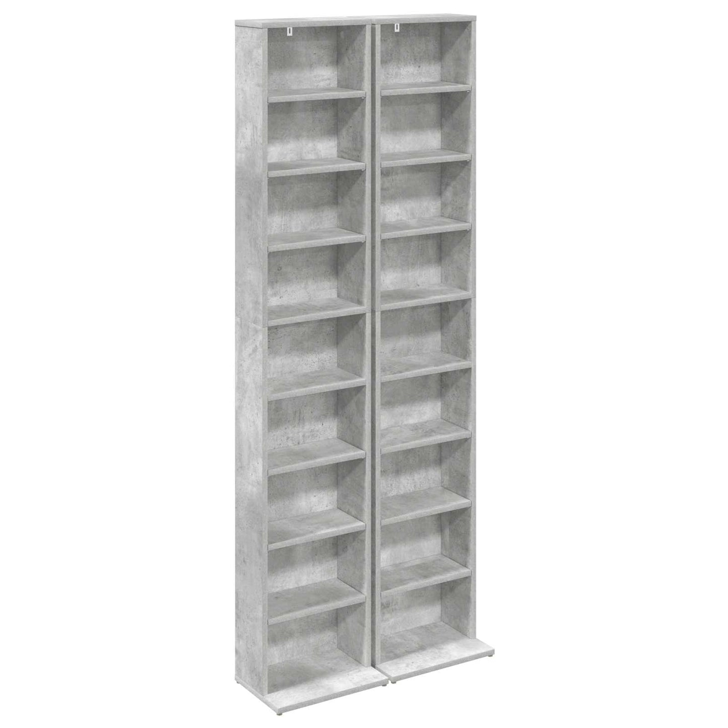 CD Skab 2 stk. Betongrå 33 x 23,5 x 175 cm Konstrueret træ