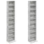 CD Skab 2 stk. Betongrå 33 x 23,5 x 175 cm Konstrueret træ