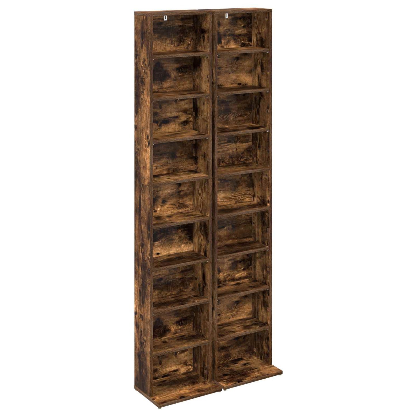 CD Skab 2 stk. Røget eg 33 x 23,5 x 175 cm Konstrueret træ