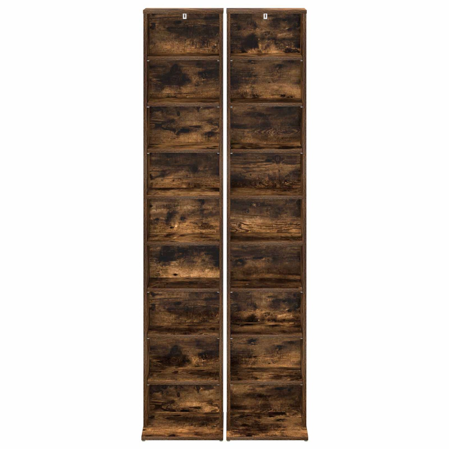 CD Skab 2 stk. Røget eg 33 x 23,5 x 175 cm Konstrueret træ