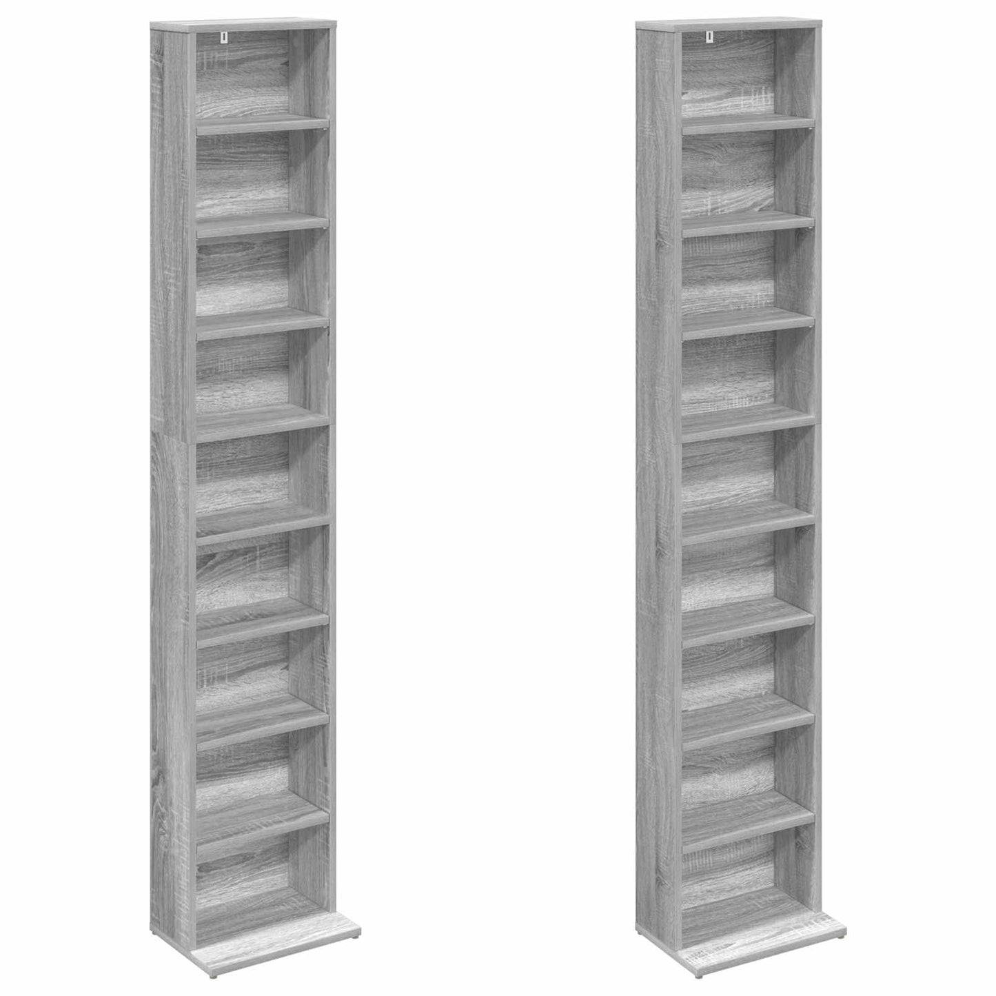 CD Skab 2 stk. Grå Sonoma 33 x 23,5 x 175 cm Konstrueret træ