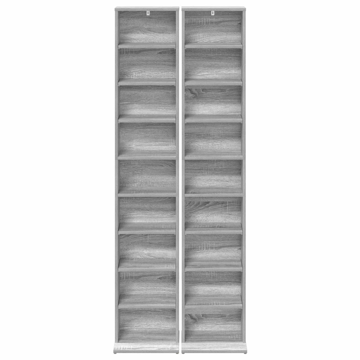 CD Skab 2 stk. Grå Sonoma 33 x 23,5 x 175 cm Konstrueret træ
