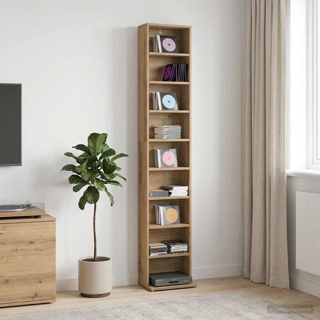 CD Skab Artisan-eg 33 x 23,5 x 175 cm Konstrueret træ