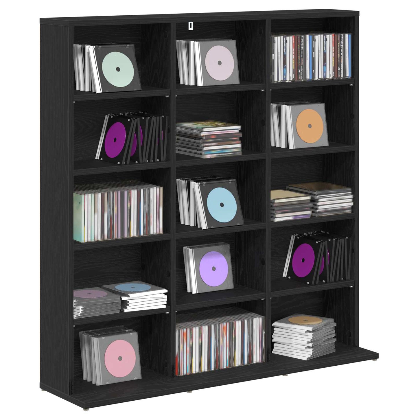 CD Skab Sort eg 96 x 23,5 x 97,5 cm Konstrueret træ