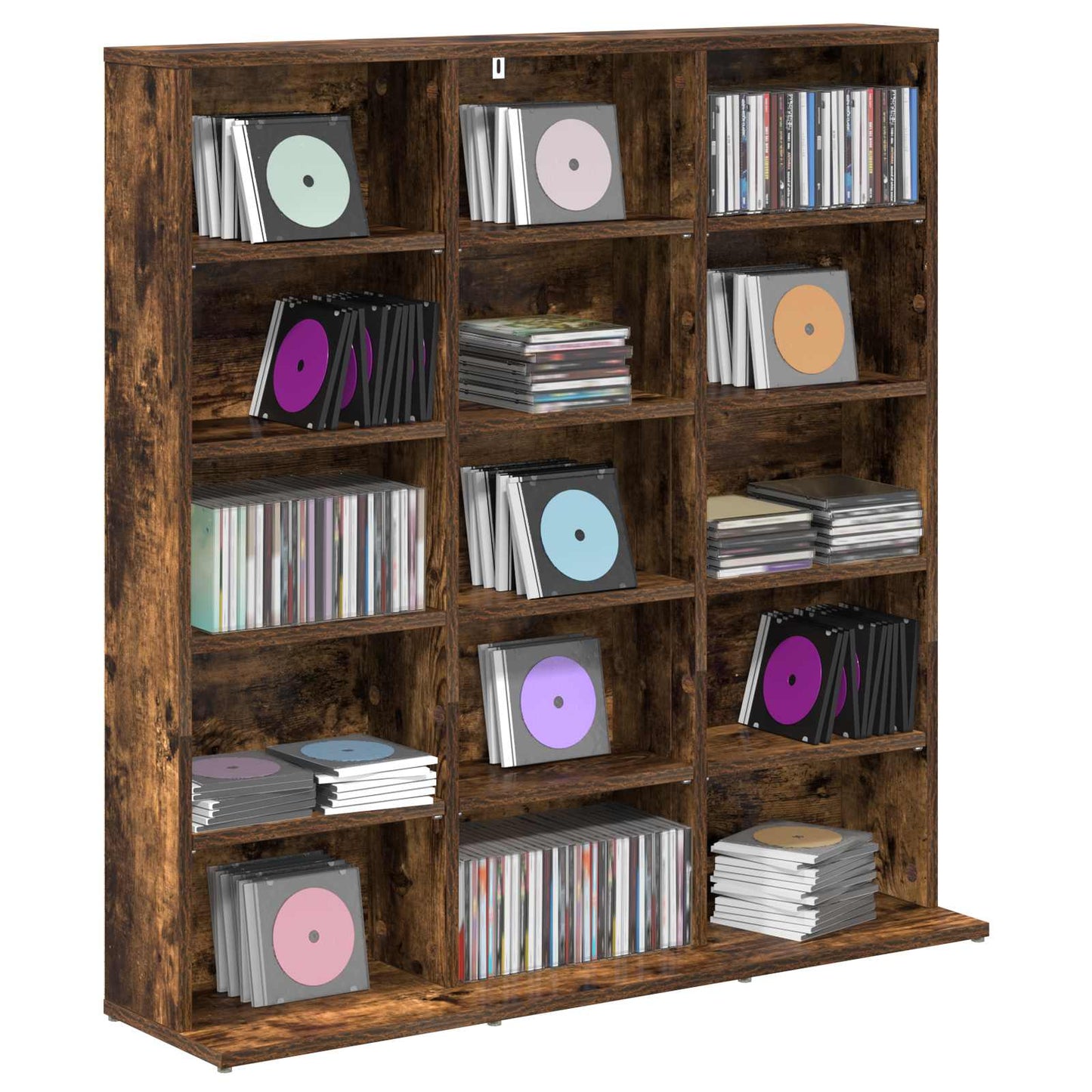 CD Skab Røget eg 96 x 23,5 x 97,5 cm Konstrueret træ