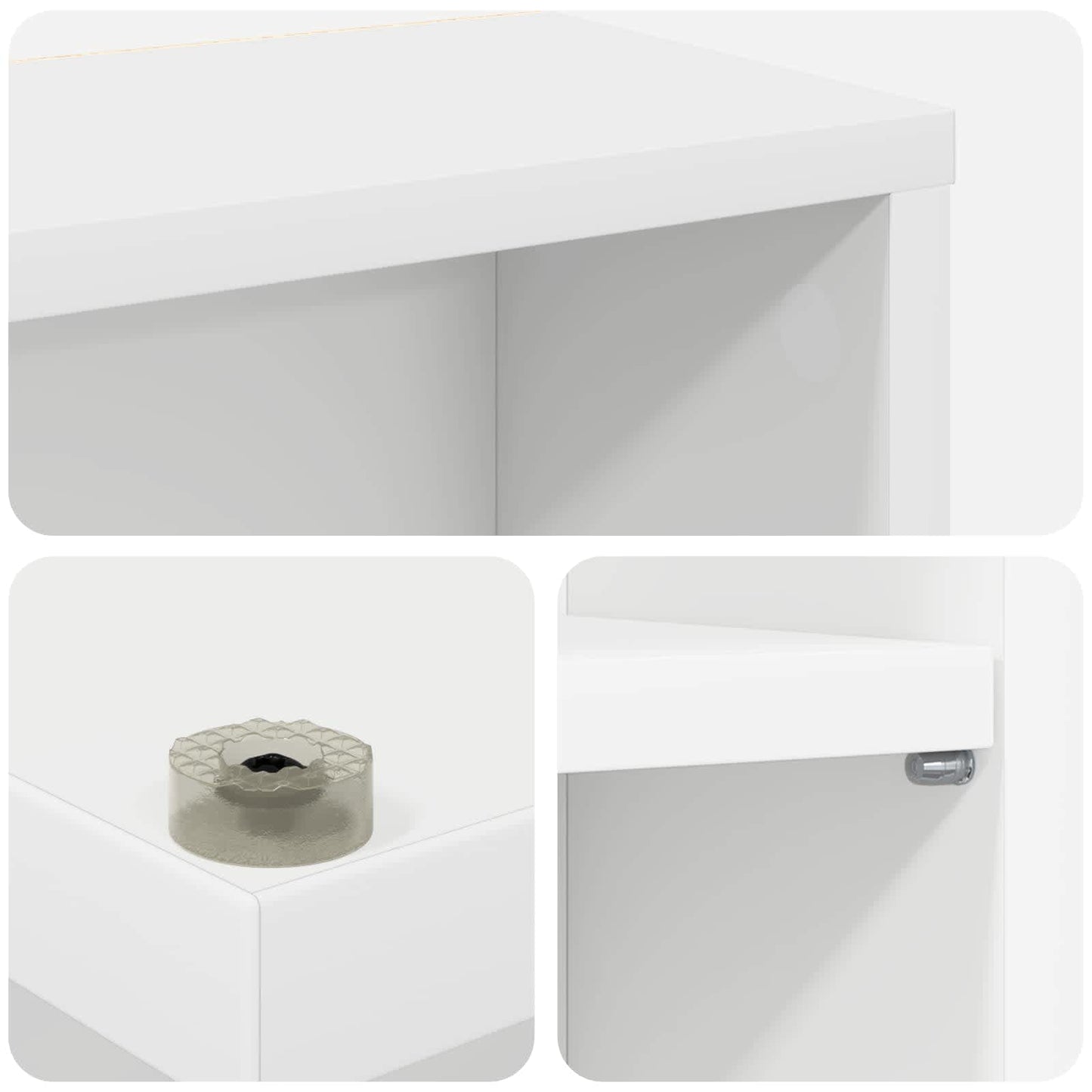 CD Skab 2 stk. Hvid 65 x 23,5 x 97,5 cm Konstrueret træ