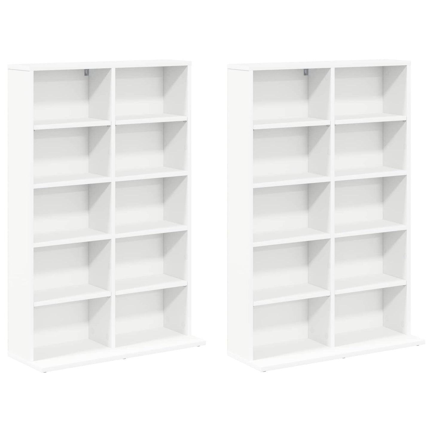 CD Skab 2 stk. Hvid 65 x 23,5 x 97,5 cm Konstrueret træ