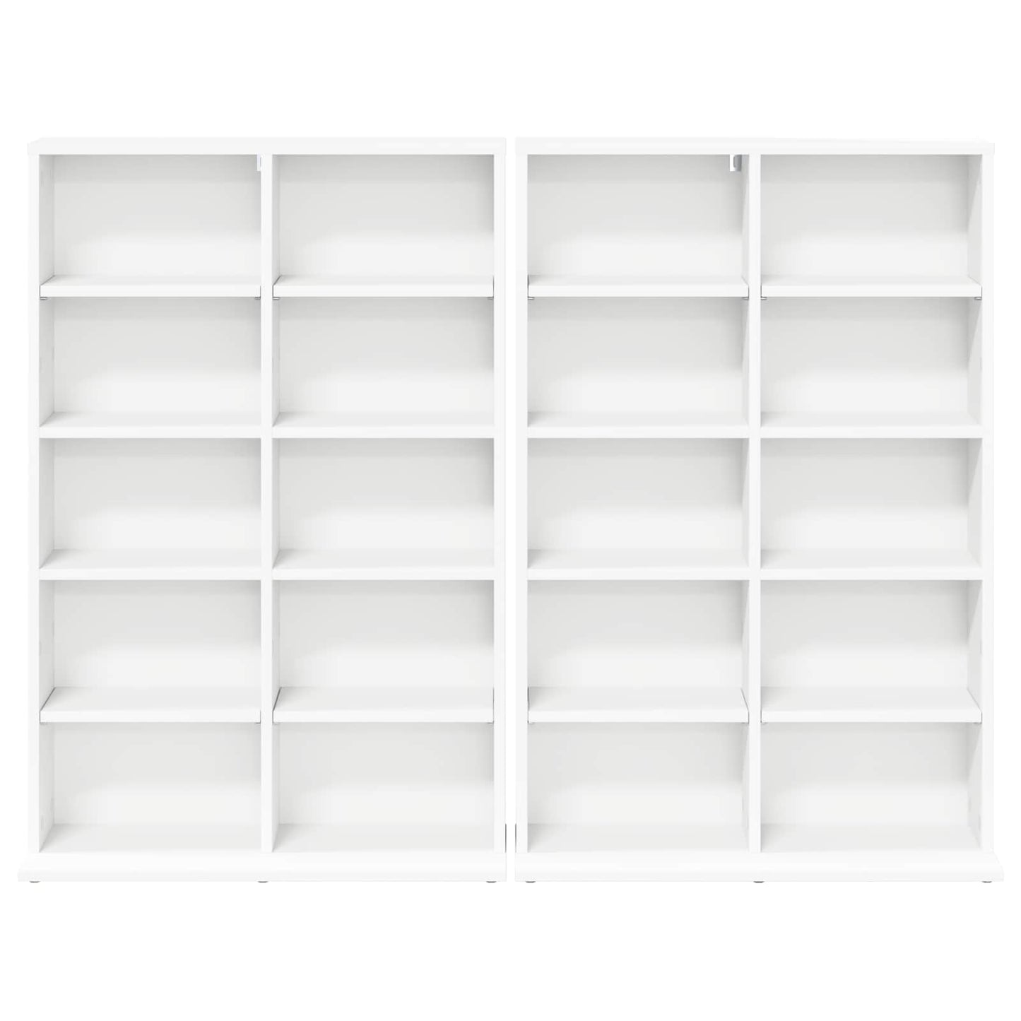 CD Skab 2 stk. Hvid 65 x 23,5 x 97,5 cm Konstrueret træ