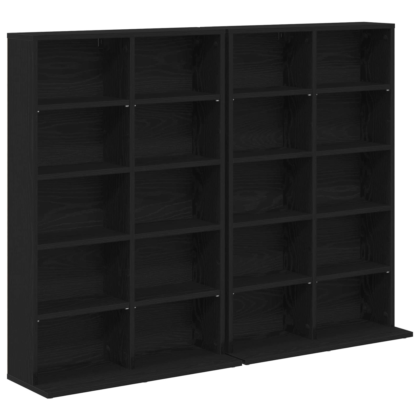 CD Skab 2 stk. Sort eg 65 x 23,5 x 97,5 cm Konstrueret træ