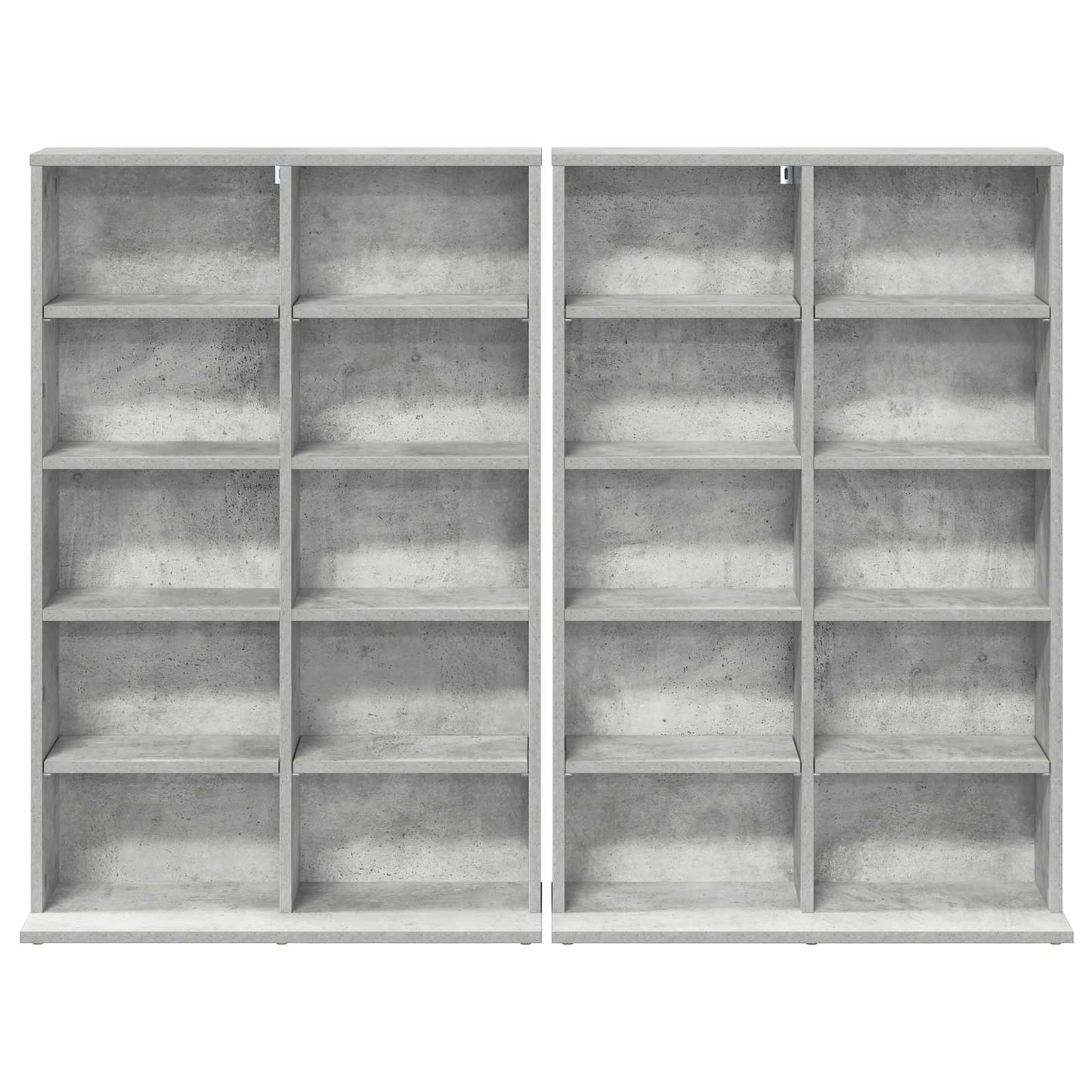 CD Skab 2 stk. Betongrå 65 x 23,5 x 97,5 cm Konstrueret træ