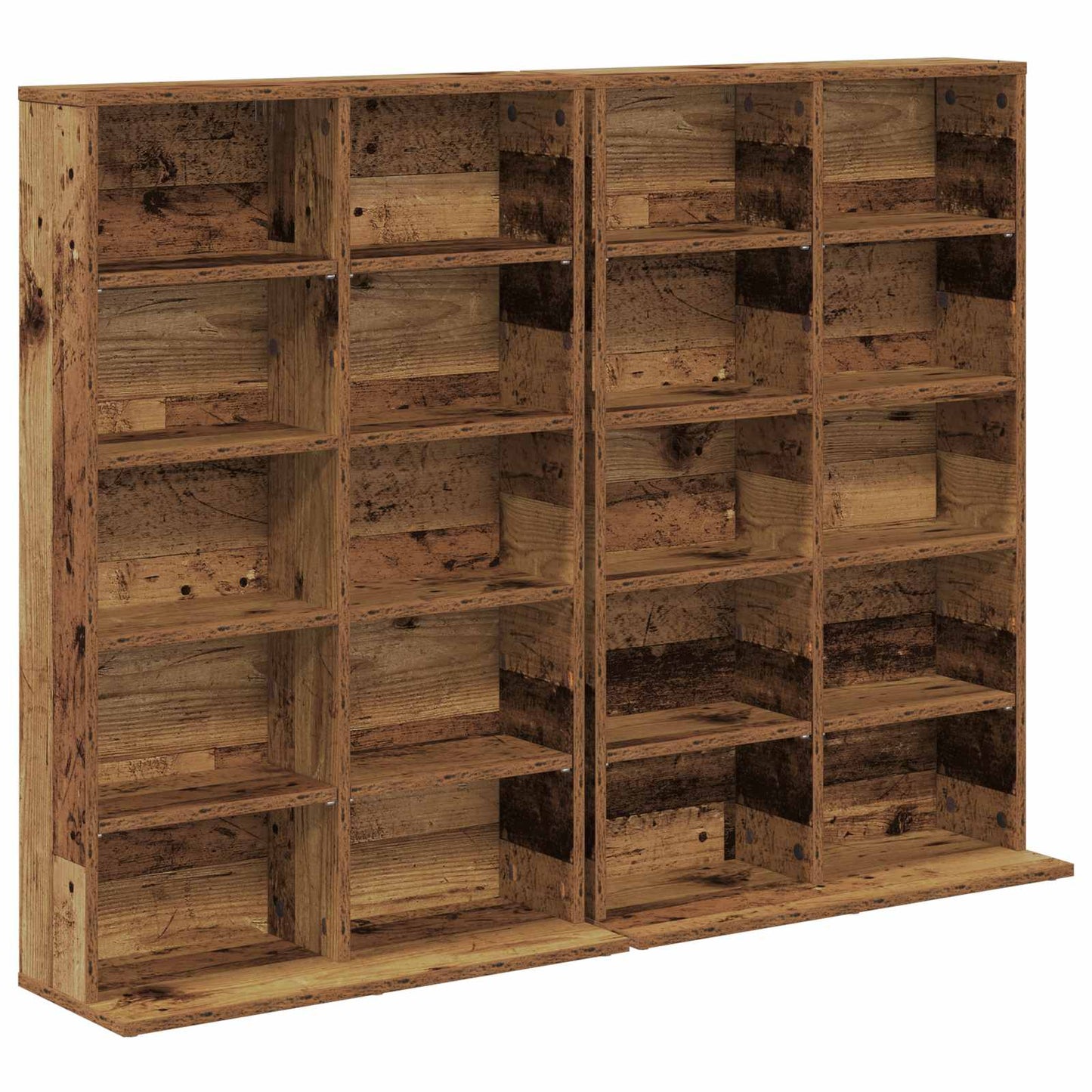 CD Skab 2 stk. Gammelt træ 65 x 23,5 x 97,5 cm Konstrueret træ
