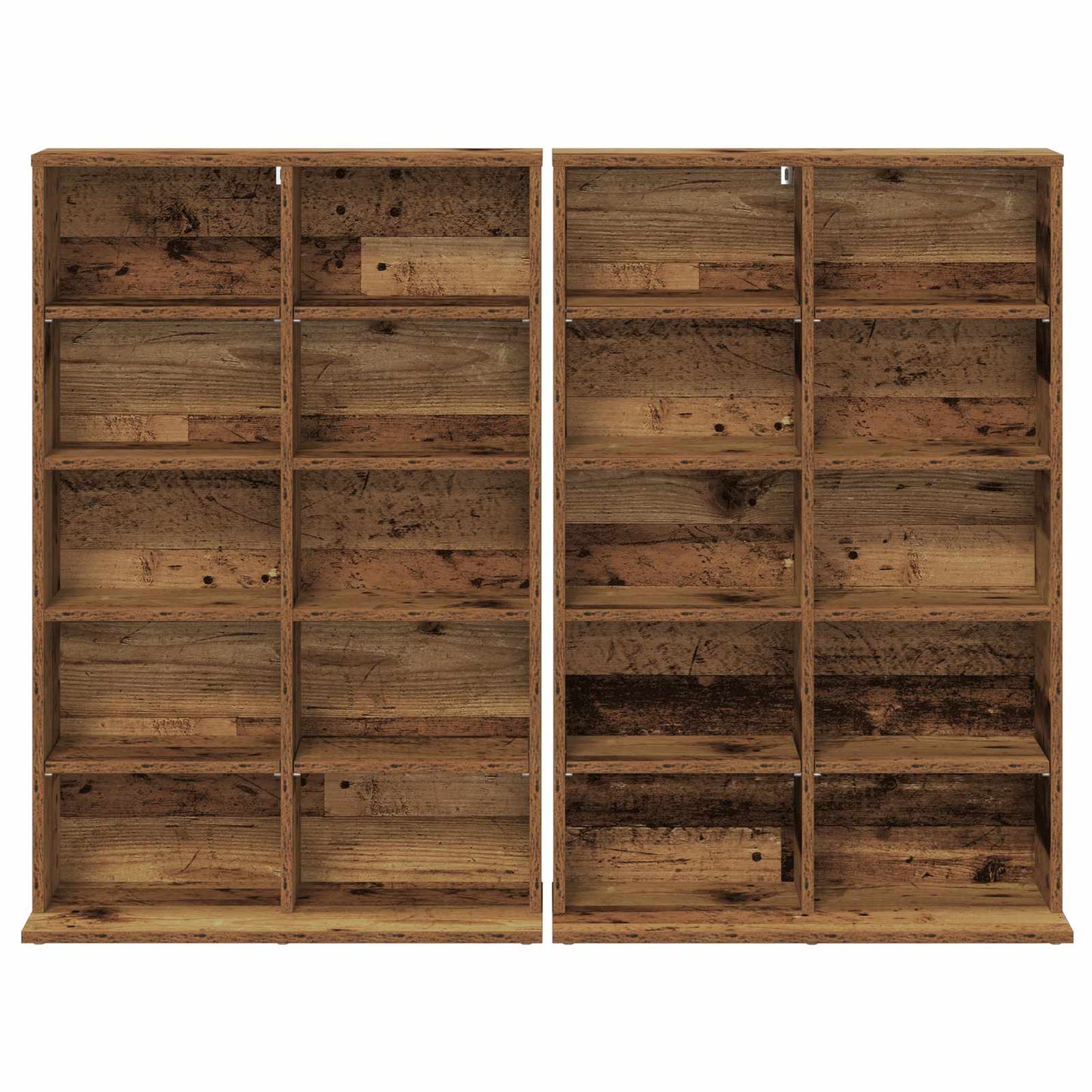 CD Skab 2 stk. Gammelt træ 65 x 23,5 x 97,5 cm Konstrueret træ