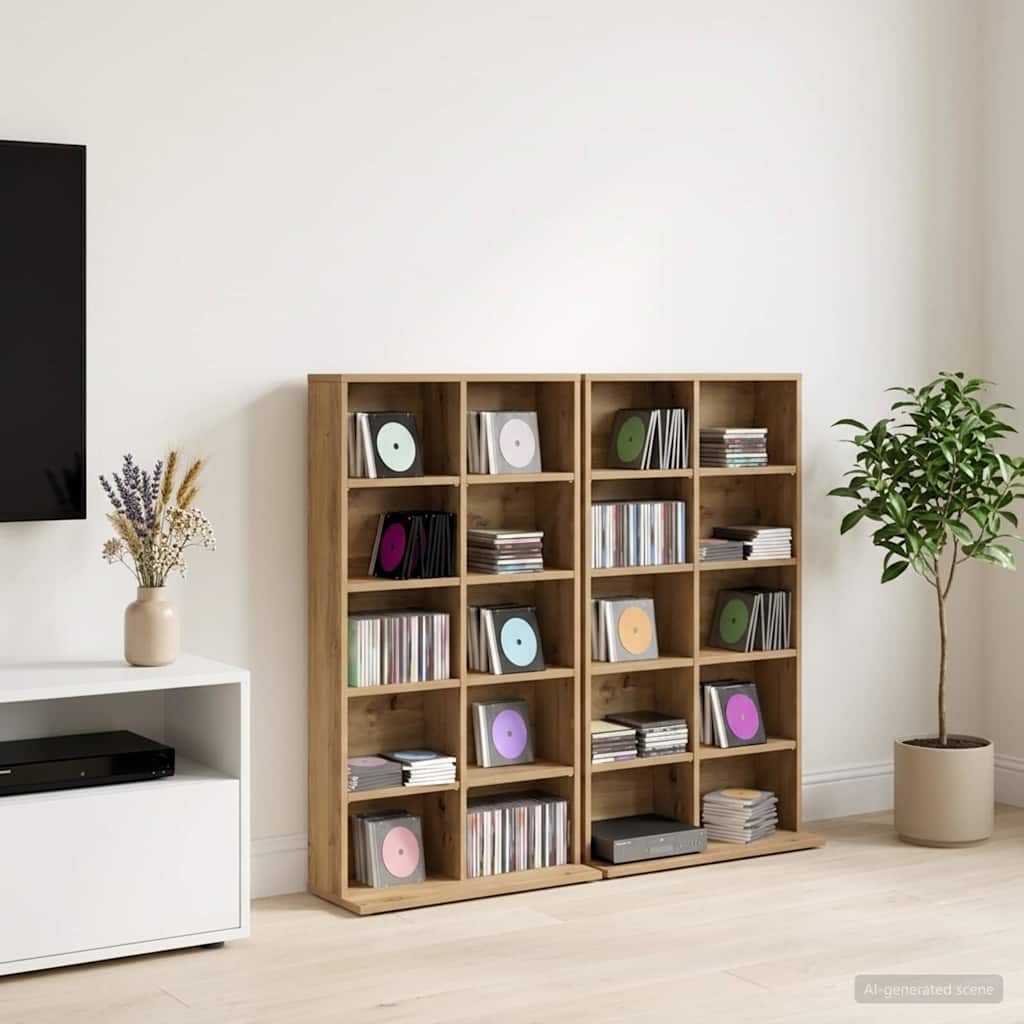 CD Skab 2 stk. Artisan-eg 65 x 23,5 x 97,5 cm Konstrueret træ
