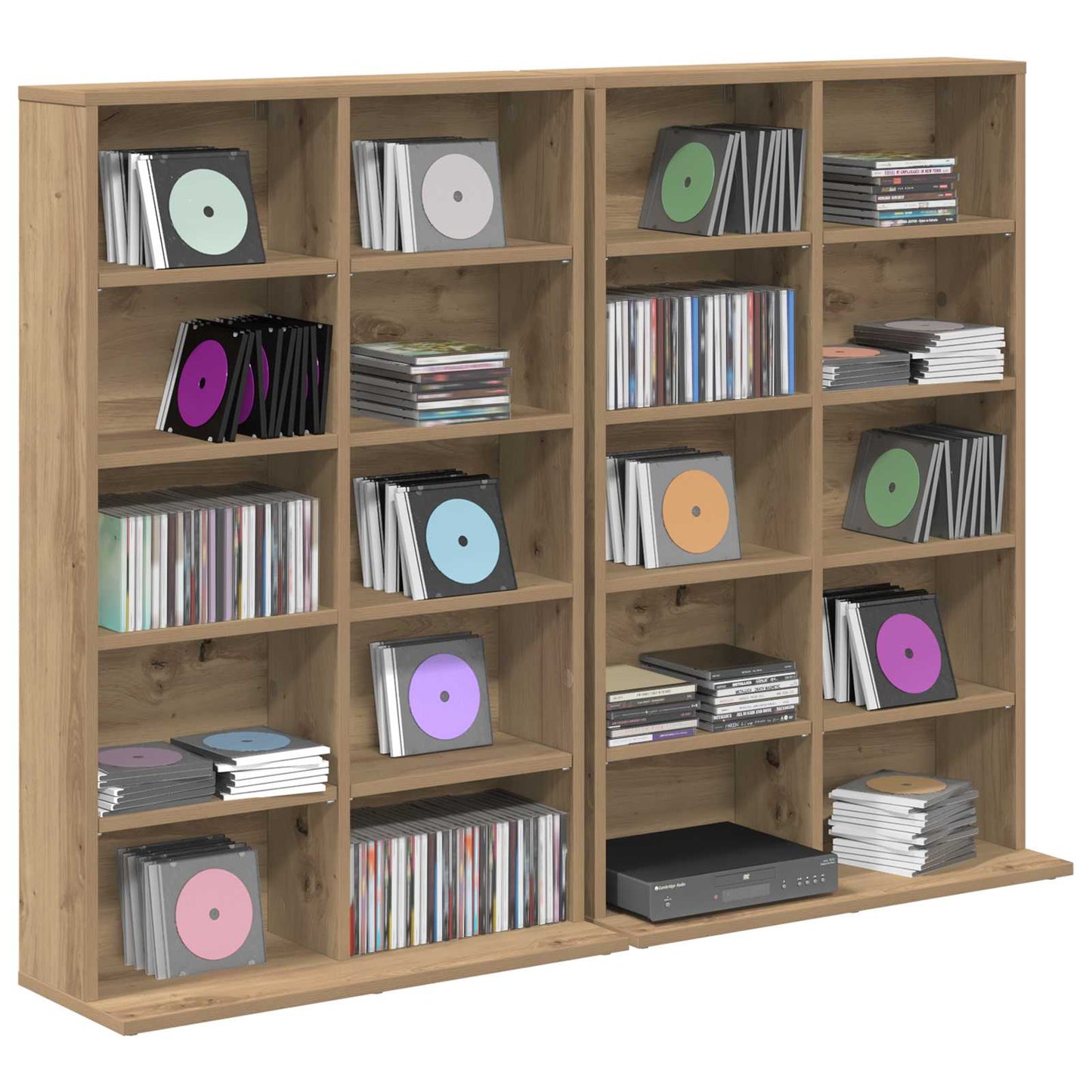 CD Skab 2 stk. Artisan-eg 65 x 23,5 x 97,5 cm Konstrueret træ