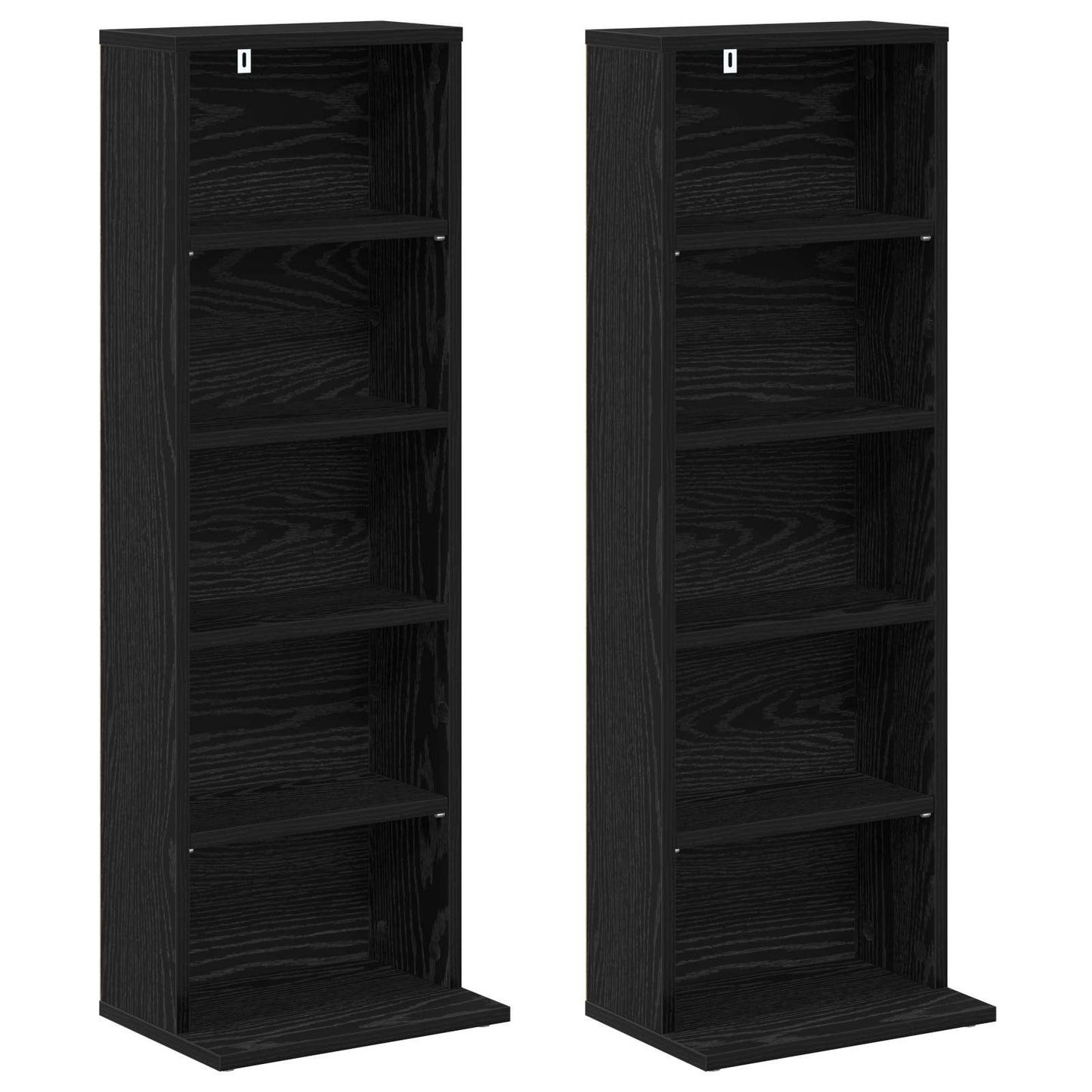 CD Skab 2 stk. Sort eg 33 x 23,5 x 97,5 cm Konstrueret træ