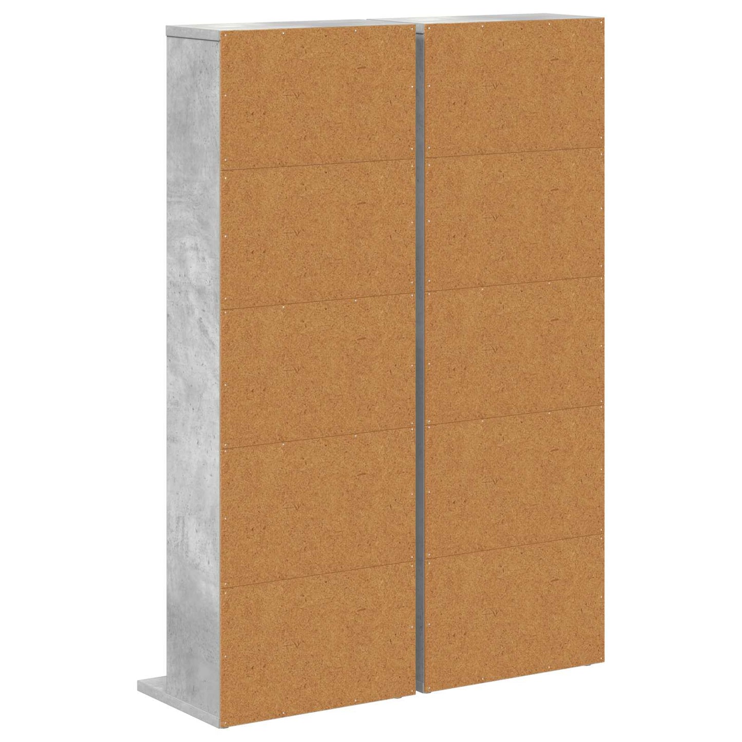 CD Skab 2 stk. Betongrå 33 x 23,5 x 97,5 cm Konstrueret træ