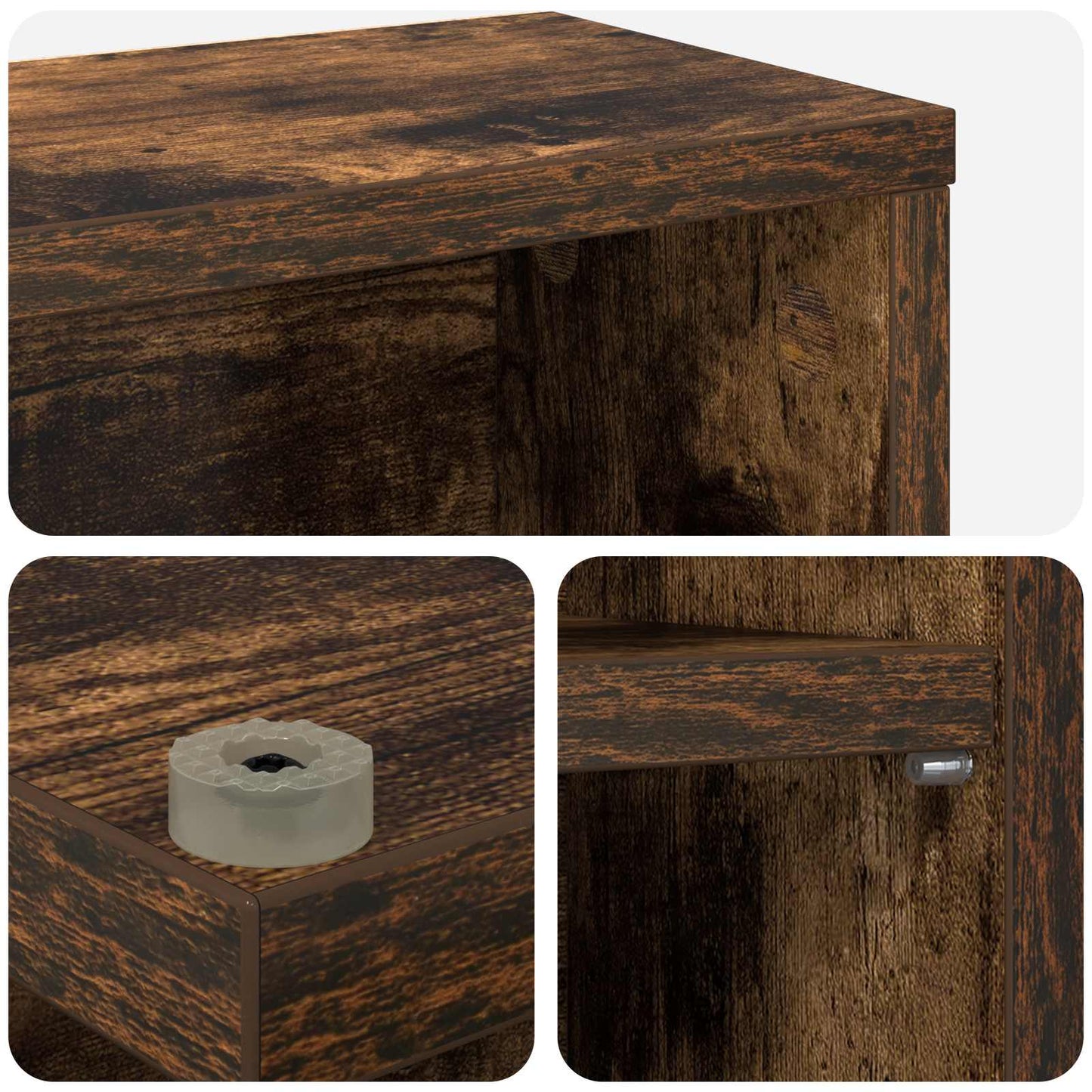 CD Skab Røget eg 33 x 23,5 x 97,5 cm Konstrueret træ