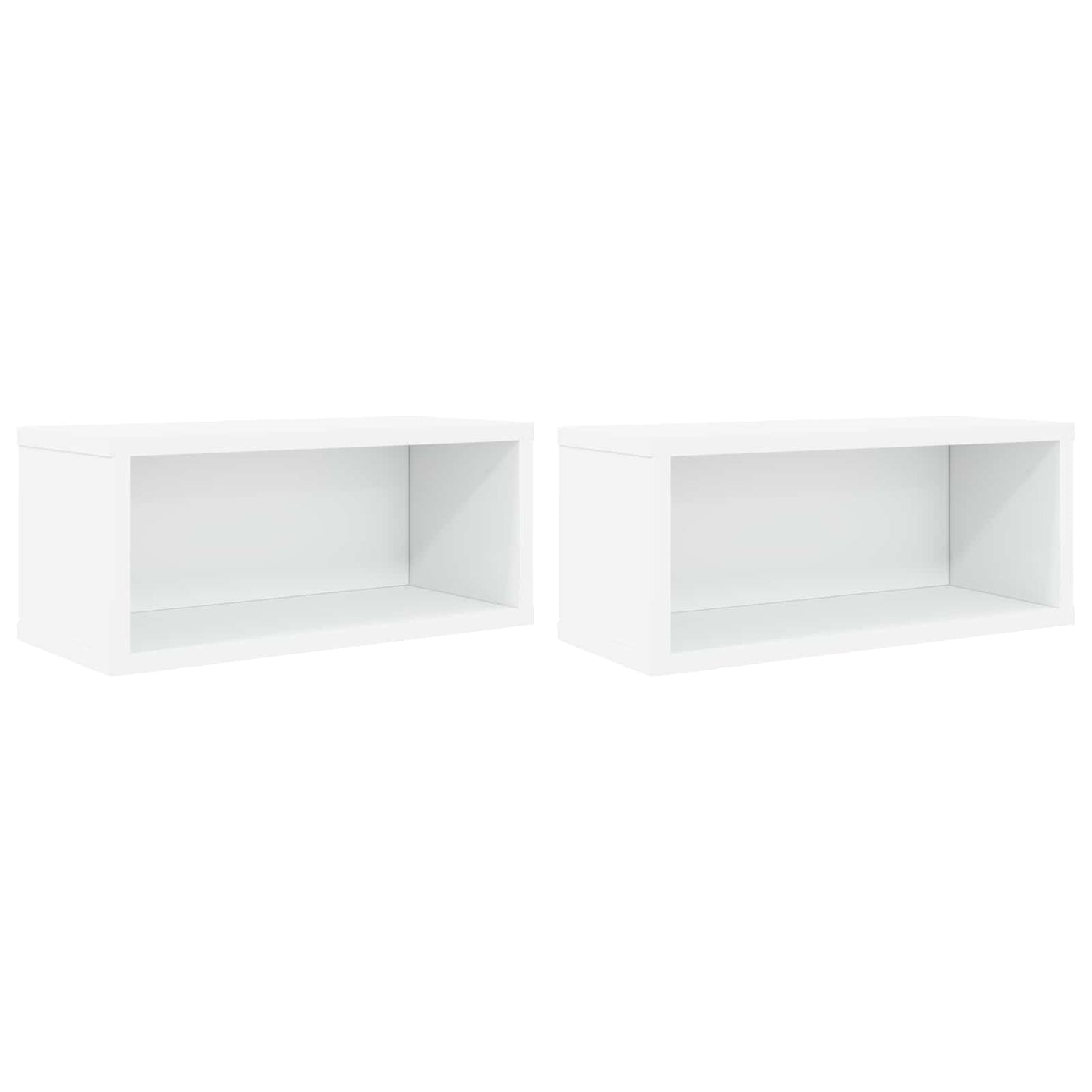 CD Opbevaringsrække 2 stk. Hvid 40 x 17 x 17 cm Konstrueret træ