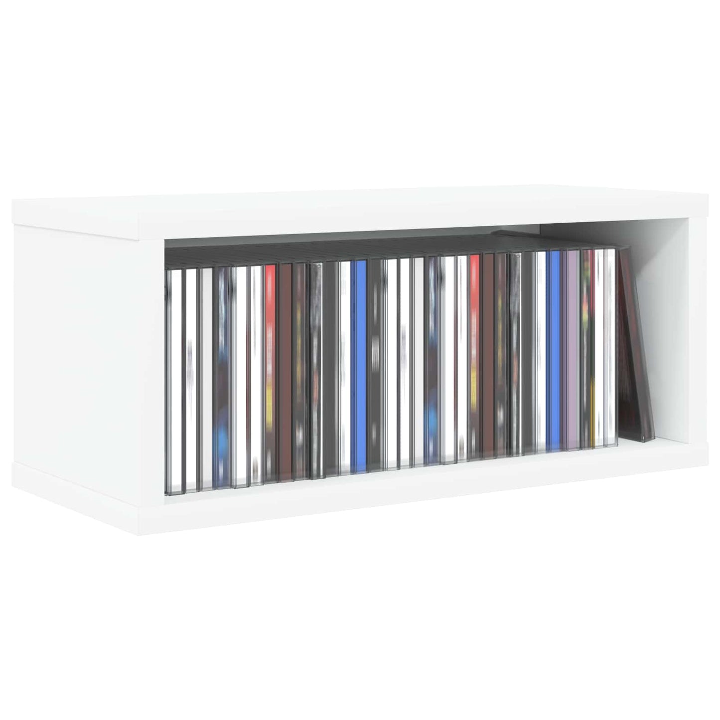 CD Opbevaringsrække 2 stk. Hvid 40 x 17 x 17 cm Konstrueret træ