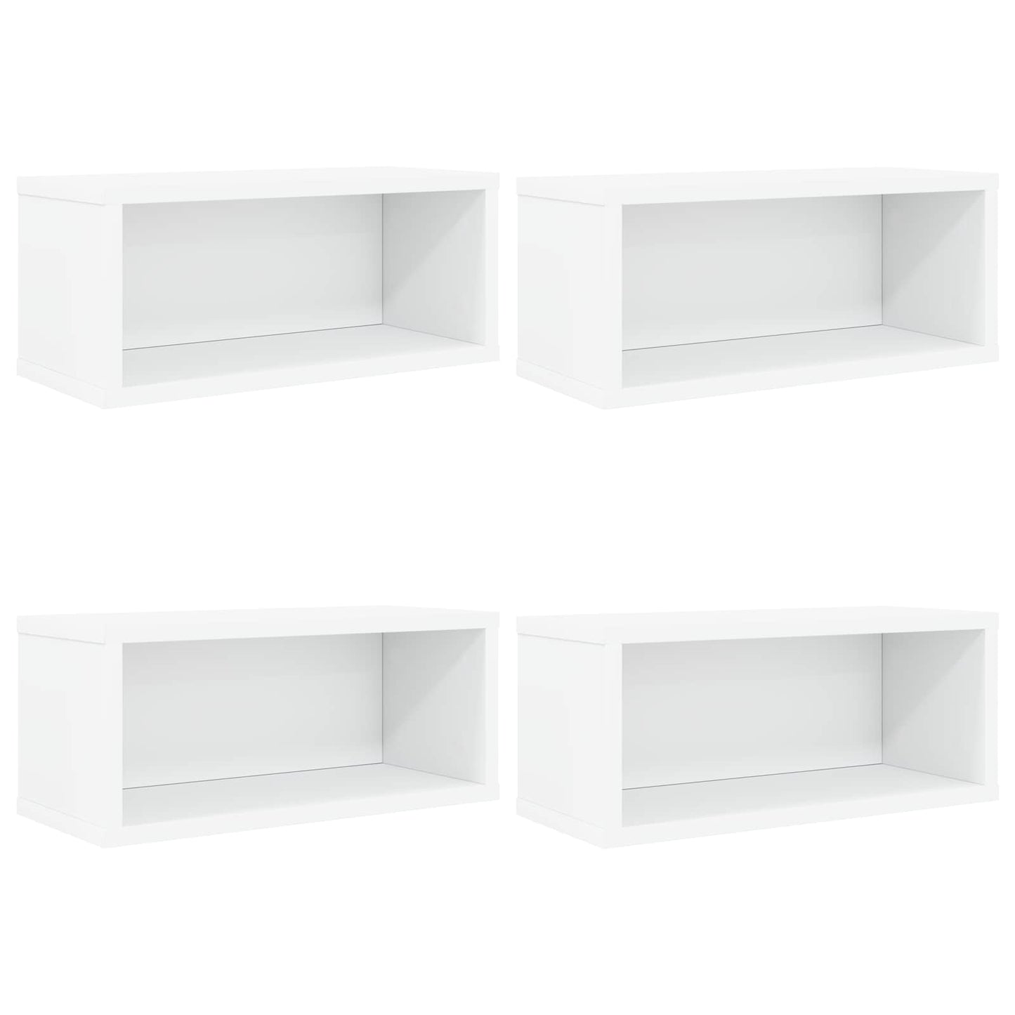 CD Opbevaringsrække 4 stk. Hvid 40 x 17 x 17 cm Konstrueret træ