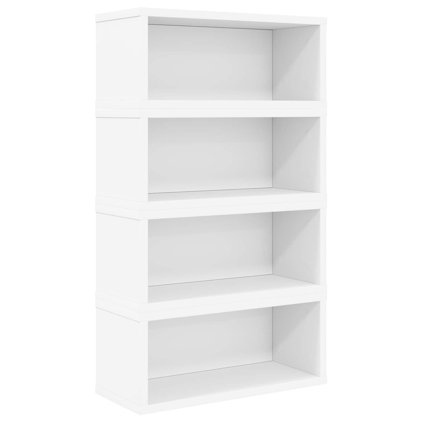 CD Opbevaringsrække 4 stk. Hvid 40 x 17 x 17 cm Konstrueret træ
