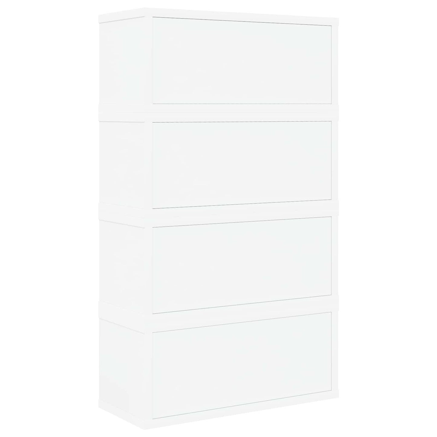 CD Opbevaringsrække 4 stk. Hvid 40 x 17 x 17 cm Konstrueret træ