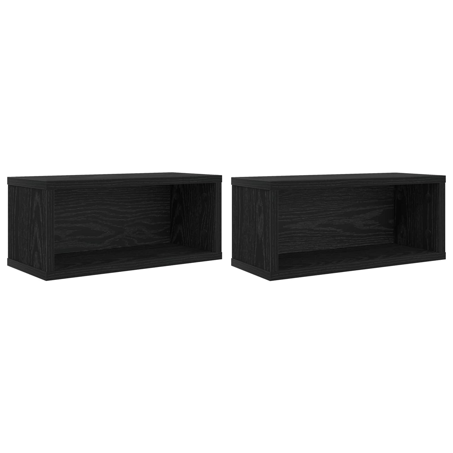 CD Opbevaringsrække 2 stk. Sort eg 40 x 17 x 17 cm