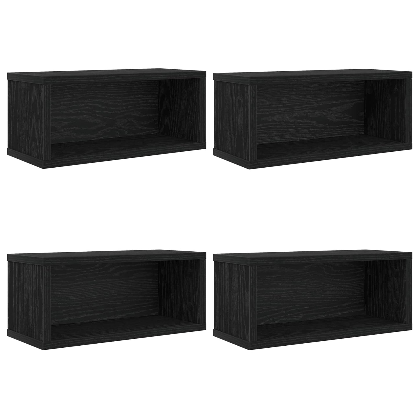 CD Opbevaringsrække 4 stk. Sort eg 40 x 17 x 17 cm