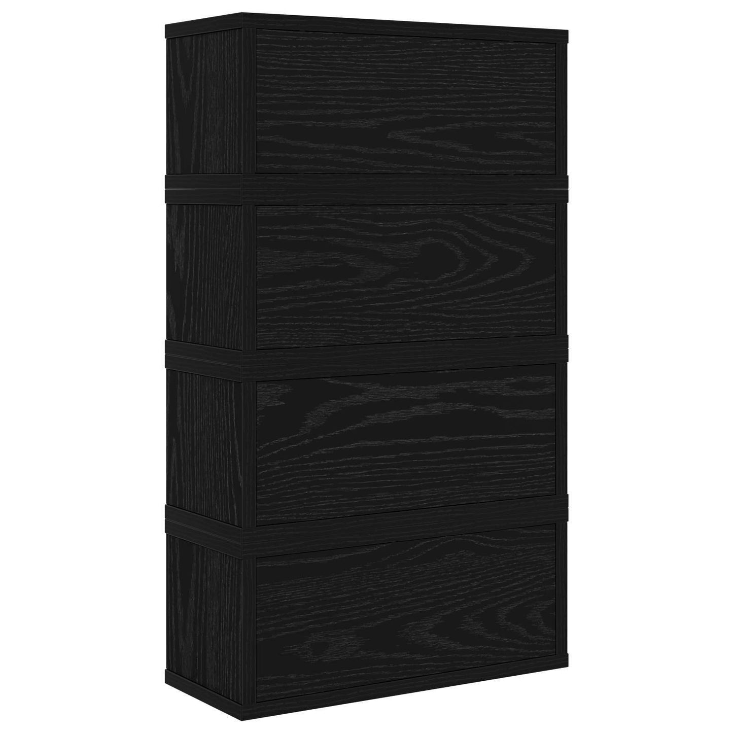 CD Opbevaringsrække 4 stk. Sort eg 40 x 17 x 17 cm